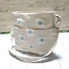 凹凸花柄刺繍のワンハンドルバッグ　Handmade