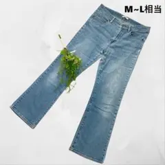 ストレートデニム♪ ストレッチ 70-93 M~L相当ブルー