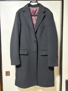 COMME CA ISM　コムサイズム　チェスターコート　黒　Ｌ
