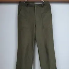 オリーブグリーン ワークパンツ 4ポケット 軍物風　ミリタリー風