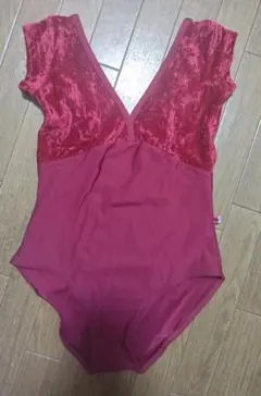 Yumiko ユミコ バレエ レオタード XS 150 赤 レッド ベロア キッズ