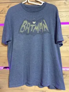 BATMAN Tシャツ キャラ アメコミ プリント ネイビー 古着　L