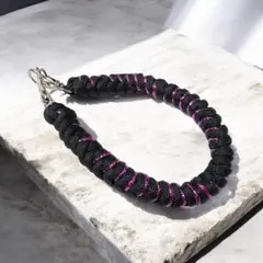 カラー変更可能　スマホストラップ　ハンドストラップ　ラメ　ブラック　ピンク