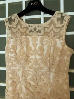 Diagram 刺繍ノースリーブドレス ベージュ