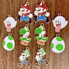 『新品未使用』 スーパーマリオ チャーム10個セット☆ルイージ テレサ ヨッシー