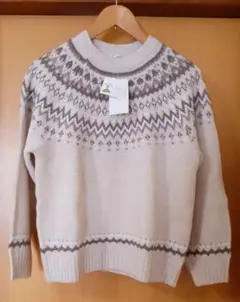 新品☆ノルディック柄ウール混合セーター
