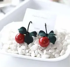 [No.008] 新品 チェリー リーフ ピアス