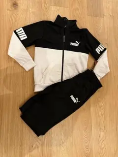 PUMA ブラック/ホワイト　ジャージ上下セット 130