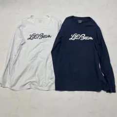 L.LBean 筆記体 ロゴ オーガニックコットン ロンT セット 黒白 Mのサムネイル