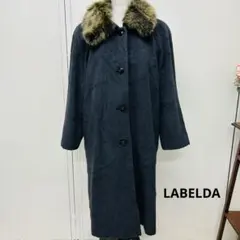 LABELDA アンゴラ コート ブルーフォックスファー ロングコート