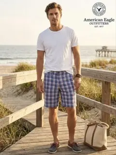 American Eagle チェック柄ショートパンツ 32 コットン100%のサムネイル