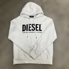 DIESEL ホワイト フード付きパーカー　　サイズL