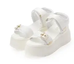 Esperanza　ホワイトプラットフォームサンダル　LL　新品
