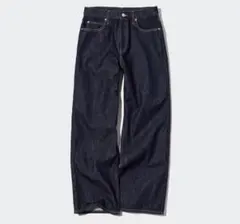 ユニクロ　バギージーンズ　ネイビー 22サイズ