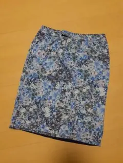 ソニアリキエル　青系花柄リバーシブルタイトスカート