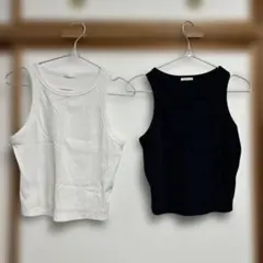 GUタンクトップ ホワイト ブラック セット