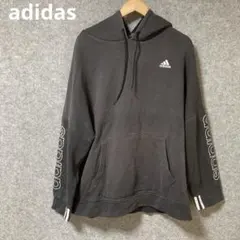 adidas ダークグレー フード付きパーカー