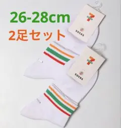 海外限定⭐︎セブンイレブン ラインソックス 26-28cm×2足セット 新品未開封のサムネイル