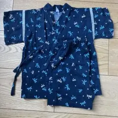 トンボ柄 甚平 サイズ90 ネイビー 上下セット