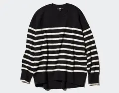 UNIQLO ☆新品M 未開封 スムースコットンリラックスボーダークルーセーター