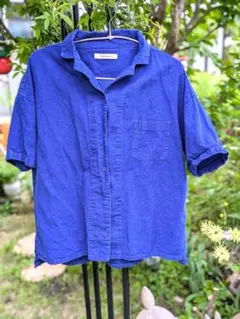 soulberry 青 半袖シャツ ポケット付き