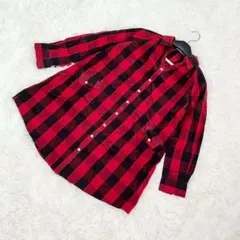 BEAMS HEART チュニックシャツ チェック柄 ロング丈 カジュアル