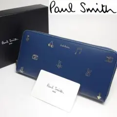 【新品未使用】ポールスミス ラウンドファスナー長財布Mドゥードゥル413 ネイビ
