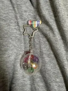 カラフルビーズ入り星型キーホルダー