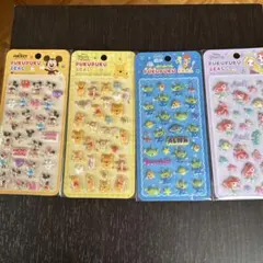 正規品　ぷくぷくシール　4枚セット　ディズニー　ミッキー　プーさん　アリエル