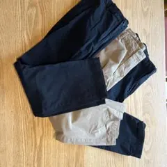 スマートアンクルパンツ コットン　ネイビー ベージュ３枚セット