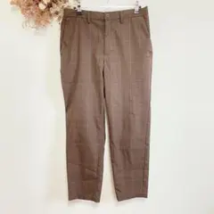 【G U ジーユー】テーパードチェック柄パンツ　シンプル　カジュアル　古着