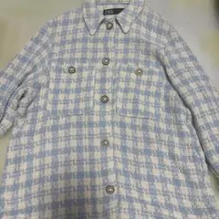 【ZARA】ツイードジャケット ライトブルー