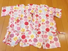 【ララコ様専用】甚平　セパレート　双子　ピンク　金魚　花柄　2着セット