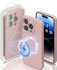 MagSafe対応 iPhone14ProMax ケース ピンク　マット感