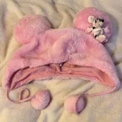 公式 ディズニー ミニー ファンキャップ ピンク ラメ