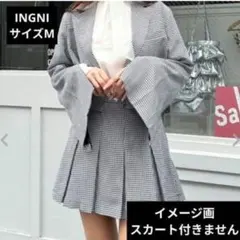イング【INGNI】チェック柄クロップドジャケット　サイズM　フロントダブル