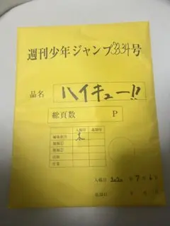 ハイキュー！！最終話　複製原画　応募者全員サービス