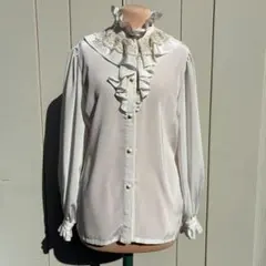 ヴィンテージ　シャツ　ヴィンテージシャツ　レース　レトロ　エレガント　古着　80