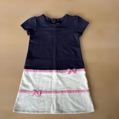 Gymboree 半袖ワンピース 5T ネイビー ピンク リボンのサムネイル
