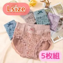 まとめ売り　レディース ショーツ 5枚　Ｌ　ハイウエスト　温活　パンツ　妊活