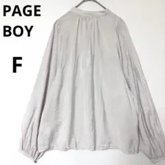 ページボーイ ブラウス【F】シフォン ボリューム袖 オーバーサイズ とろみ感 夏のサムネイル