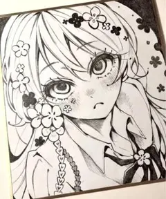 h*☆様 アナログ 手描き オリジナル イラスト 色紙 22 - メルカリ