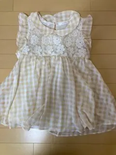 ギンガムチェックフリルブラウス