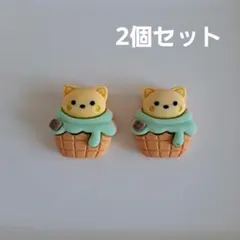 断捨離※デコパーツ‪♡抹茶カップケーキにゃんこ