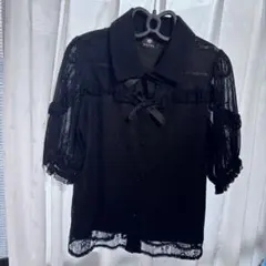 ロジータ　レース　ブラウス　ブラック　黒