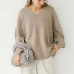 ほぼ新品 BAYFLOW ベイフロー ジーロンラムＶネックセーター プルオーバー