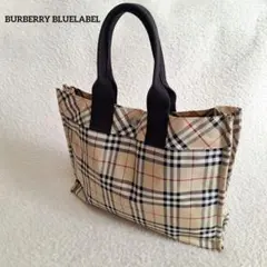 バーバリーブルーレーベル　ナイロン　ハンドバッグ　ノバチェック