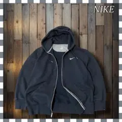 サ*じ様 NIKE ナイキ 刺繍スウッシュ 無地フルジップパーカーXL