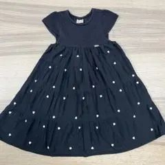♡petit main ハート　刺繍　ワンピース　ブラック　90センチ♡のサムネイル