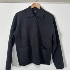 【完売品】ユニクロC ニットフルジップジャケット　サイズ:S ダークグレー
